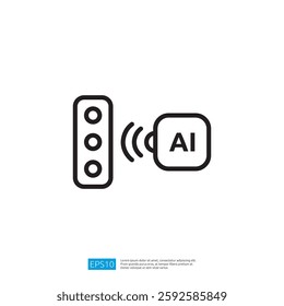 The image depicts a simplified traffic light icon alongside an AI symbol, suggesting a connection between traffic management and artificial intelligence technology.