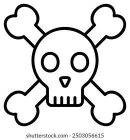 The image depicts a skull and crossbones, a traditional symbol of danger, poison, and death.