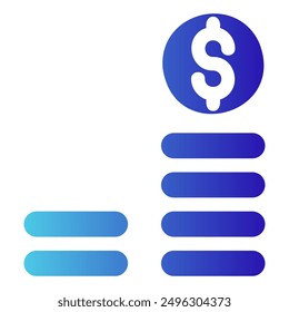 The image depicts a stack of coins with a dollar sign on top, representing financial growth and investment. It suggests a positive trend of increasing wealth and prosperity.