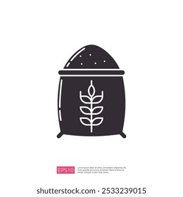 The image depicts a stylized container, likely a grain or seed storage bin, featuring a plant motif, symbolizing agriculture or food storage.