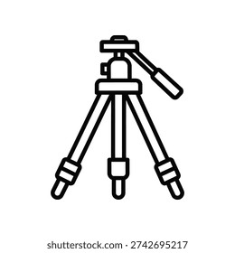 The image depicts a three-legged tripod with a central column and a mounting platform at the top, designed to securely hold a camera or other recording equipment. The legs are adjustable, allowing for stability on uneven surfaces, and the structure appears to be made of durable materials for reliable support during use.