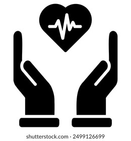 The image depicts two hands cupping a heart with a heartbeat line inside, symbolizing the protection and care of heart health.