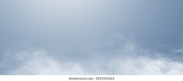 The image depicts various atmospheric phenomena such as fog, smoke, mist, and steam. The realistic 3D vector mockup shows a perspective view of white smog clouds.