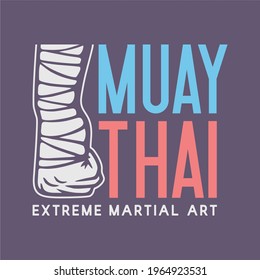 image description t shirt design muay thai extreme martial art fighter vintage illustration