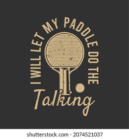 image description with tennis tables bat, tennis tables ball and gray background vintage illustration