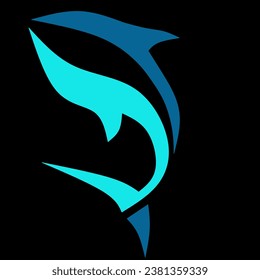 an image design fish in sea for logo or icon look simple and elegant