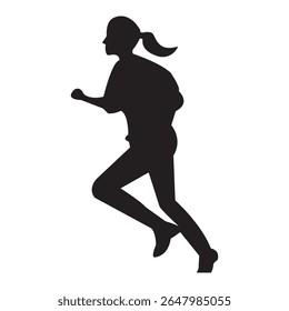 Image design of a girl running, the background of the image is kept white.