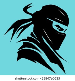 Ein Logo oder Symbol für Bilddesign, Nahaufnahme einer Ninja aus Japan