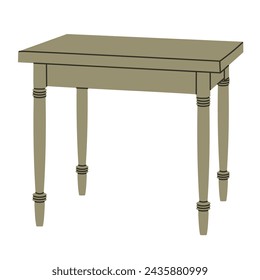 Image of a desk on supports, isolated vector