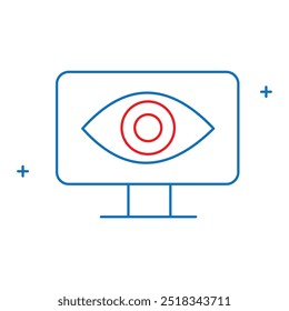 Imagen de detección y AI Visión Icon Design, visión por ordenador, aprendizaje automático, reconocimiento visual, inteligencia artificial