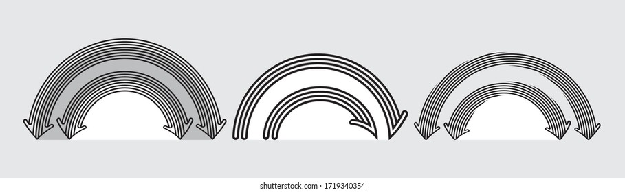 Image of different arrows along a circle