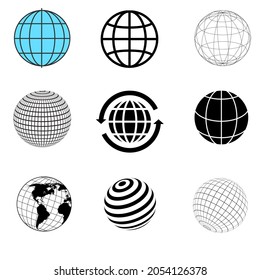 An image  of different globe vector illustration on white background