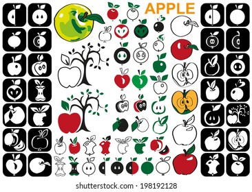 image of different kinds characters with apple.