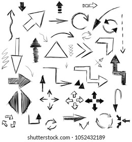 image of different types of arrows in the style of a quick careless sketch vector