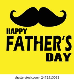 The image is a digital illustration of a Father’s Day greeting card. The card is divided into thirds by two thick, black horizontal stripes. The top third of the card is light yellow. 