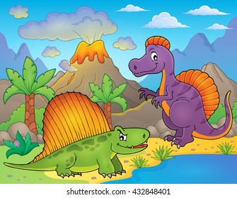 Image with dinosaur thematics 1 - eps10 vector illustration.