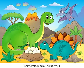 Image with dinosaur thematics 5 - eps10 vector illustration.