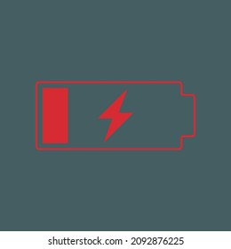 The image of a discharged battery, vector illustration