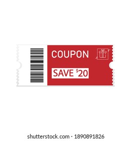 image of a discount coupon on a white background. Discounts, promotions. Vector