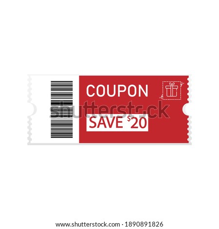 image of a discount coupon on a white background. Discounts, promotions. Vector
