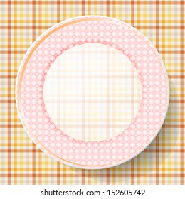 Image dishes with a pattern on a napkin