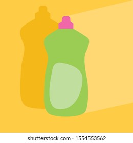 Image of dishwashing detergent bottle isolated on white background