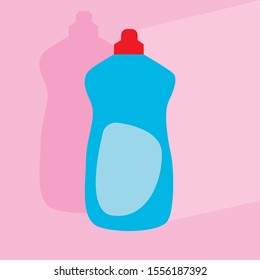 Image of dishwashing detergent bottle isolated on white background