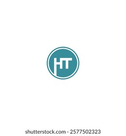 The image displays a circular logo with a white HT monogram inside. The HT is designed with a unique, almost architectural style, where the lines intersect and overlap