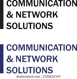 La Imagen muestra un diseño limpio y moderno con las soluciones de comunicación y red de frases destacadas en una fuente azul y audaz. El texto se repite, creando un fuerte impacto visual.