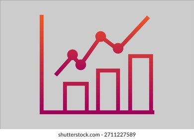 The image displays a combination chart, featuring a bar chart overlaid with a line chart, set against a plain gray background