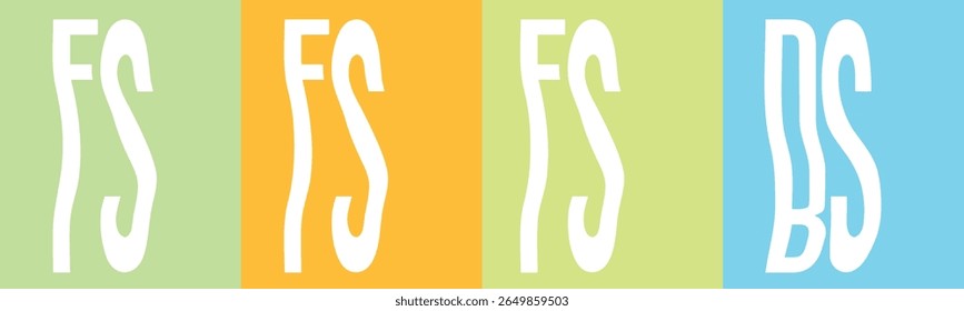 The image displays four vertical panels with distinct pastel colors: light green, orange, light green, and light blue. 