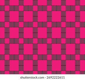 a imagem exibe um padrão geométrico ou design; o padrão é composto principalmente de cor rosa brilhante e preta