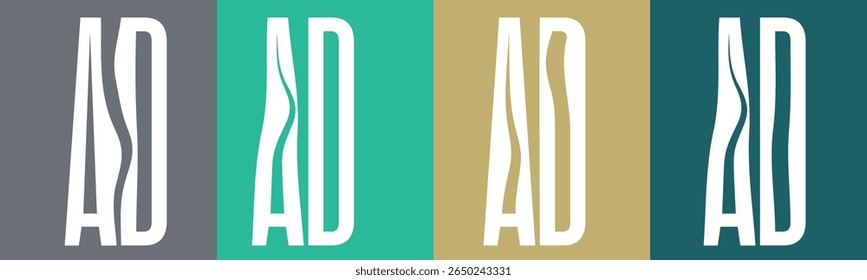 The image displays the letters "AD" in white, bold, sans-serif font. 