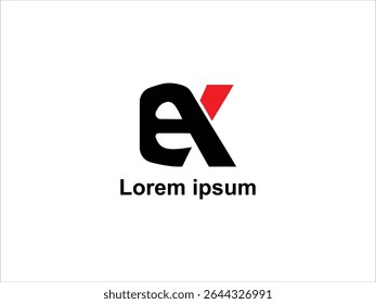 The image displays a logo design featuring the letters EK The letter E is predominantly black with a bold and slightly rounded form The letter K is also black