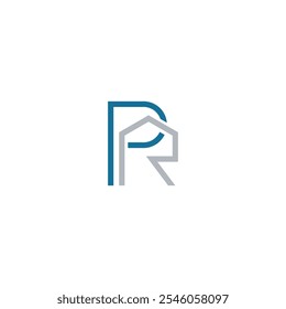 The image displays a minimalist logo design featuring the letters P and R