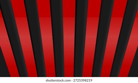 La Imagen muestra un patrón de líneas de Vertical negras cuidadosamente dispuestas y que se repiten sobre un fondo rojo degradado. Las líneas negras aparecen gruesas y paralelas, creando una impresión firme, simétrica y ordenada. La combinación de rojo y negro da una sensación fuerte y dramática.