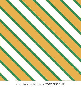 The image displays a pattern of diagonal stripes in alternating colors of orange, white, and green, creating a visually appealing geometric design