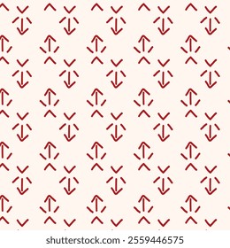 The image displays a repeating pattern of red arrows on a light background. The arrows are arranged in alternating directions, creating a visually appealing and symmetrical design.