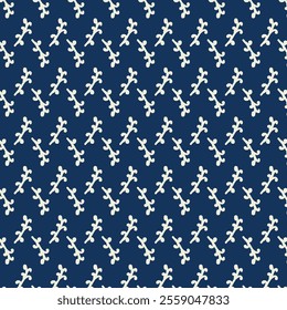 The image displays a repeating pattern of white geckos arranged diagonally on a navy blue background. The geckos are uniformly spaced, creating a visually appealing and symmetrical design.