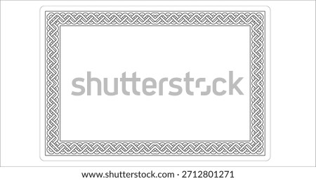 The image displays a set of black and white decorative borders featuring a stylized floral or scroll pattern.he different variations provided include a small square design border.
