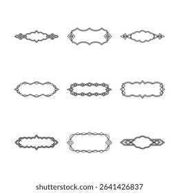 The image displays a set of nine unique, ornamental frames, each with intricate designs and a classic black and white color scheme.