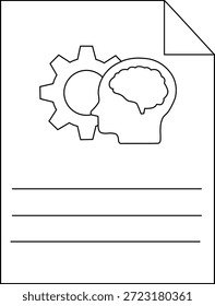 Image displays a sheet with head gear brain icons and lines for writing