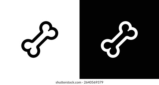Image displays symmetrical dog bone icons in contrasting color schemes, white against black and black against white. A simple, minimalist graphic representation is visible.