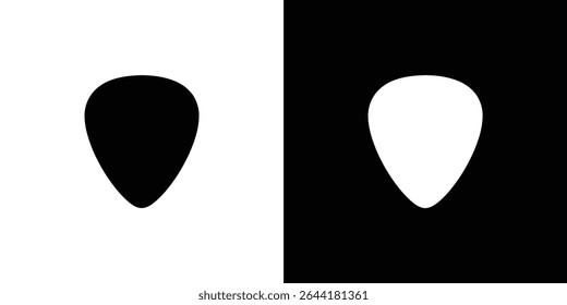 A imagem exibe duas formas idênticas e invertidas. Uma é uma forma preta sobre um fundo branco, e a outra é uma forma branca sobre um fundo preto, criando um efeito contrastante.