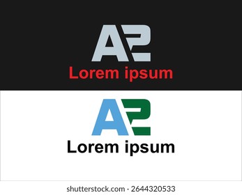 The image displays two variations of a logo design featuring the letters AP The first variation shows the letters in light grey on a black background 