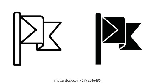 The image displays two variations of a play button icon side by side. The left version is an outline design with thin lines, while the right version is a solid black filled design with a thick border. Both designs maintain the same basic shape and orientation, emphasizing the difference in visual weight and style.