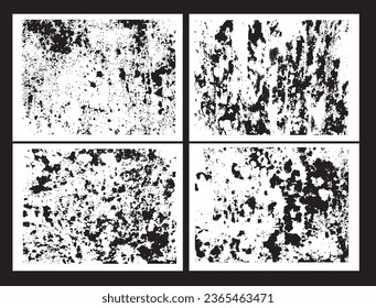 Image Distress Paint on Old Metal Grudge Textures Set. Background rust and paint concept vector