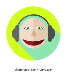 The image of a DJ in a circle.