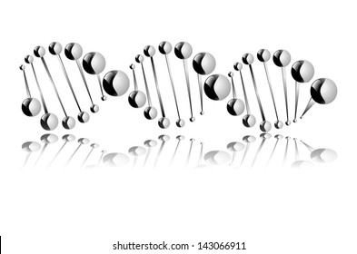 Image of a DNA molecule, showing its destruction. Eps 10