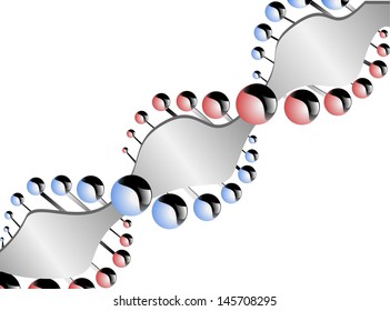 Image of a DNA molecule, showing its destruction. Eps 10 